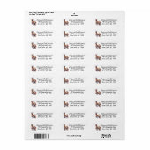 Llama Alpaca Dieren Adreslabels Etiket (Full Sheet)