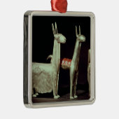 Llama, alpaca en vrouw metalen ornament (Rechts)