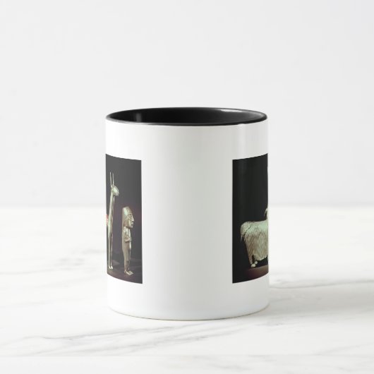 Llama, alpaca en vrouw mok (Midden)