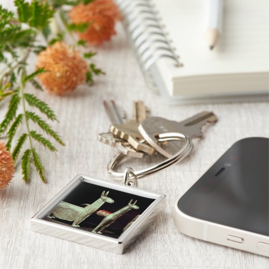 Llama, alpaca en vrouw sleutelhanger (Zijkant)