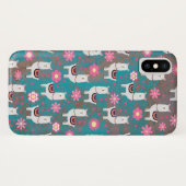 Llama (Alpaca) Floral en Turquoise Grunge Case-Mate iPhone Case (Achterkant (horizontaal))