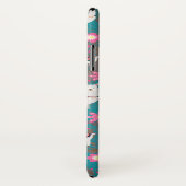 Llama (Alpaca) Floral en Turquoise Grunge Case-Mate iPhone Case (Achterkant / rechts)