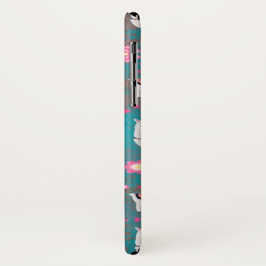 Llama (Alpaca) Floral en Turquoise Grunge Case-Mate iPhone Case (Achterkant/links)