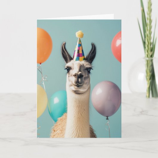 Llama Alpaca Funny Birthday Kaart (Voorkant)