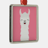 Llama alpaca gezicht metalen ornament (Rechts)