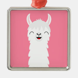 Llama alpaca gezicht metalen ornament