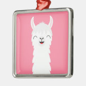 Llama alpaca gezicht metalen ornament (Links)