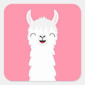 Llama alpaca gezicht vierkante sticker (Voorkant)