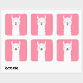 Llama alpaca gezicht vierkante sticker (Vel)