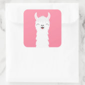Llama alpaca gezicht vierkante sticker (Tas)