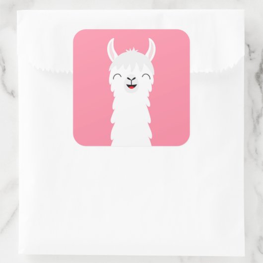 Llama alpaca gezicht vierkante sticker (Tas)