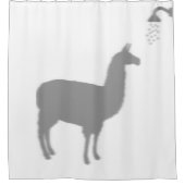 Llama Alpaca Grappige Silhouette Schaduw Achter Douchegordijn (Voorkant)