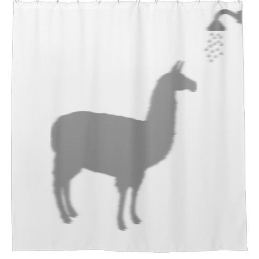 Llama Alpaca Grappige Silhouette Schaduw Achter Douchegordijn (Voorkant)