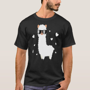 Llama Alpaca Hearts Animal Llama Farmer Alpaca T-shirt