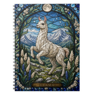 Llama / Alpaca Hoge Plateau Illumina Glas-in-lood Notitieboek