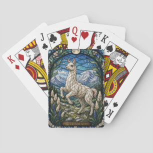 Llama / Alpaca Hoge Plateau Illumina Glas-in-lood Pokerkaarten