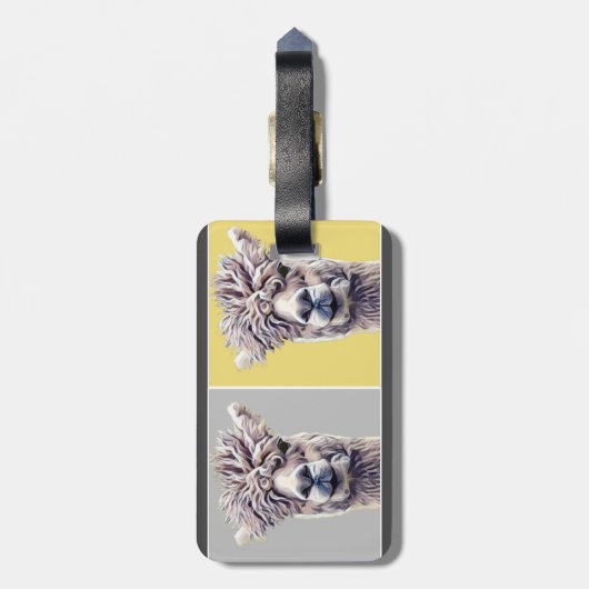 Llama Alpaca-kunst schattig voegt tekst toe Bagagelabel (Achterkant verticaal)
