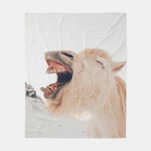 LLAMA ALPACA-LAUGHING VERSNELD FLEECE DEKEN (Voorkant)