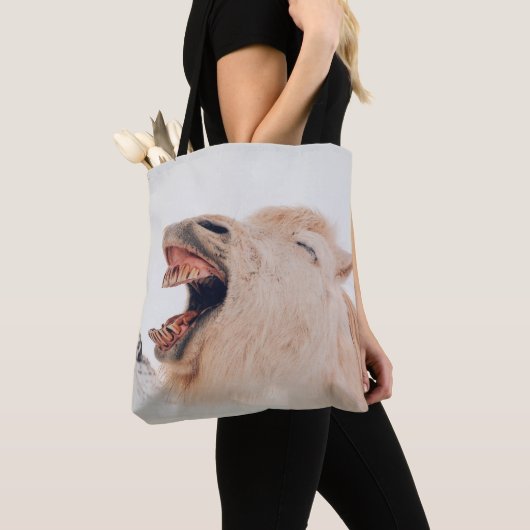 LLAMA ALPACA-LAUGHING VERSNELD TOTE BAG (Dichtbij)