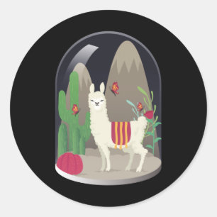 Llama Alpaca Llamas Alpacas Sweet Animal Design Ronde Sticker