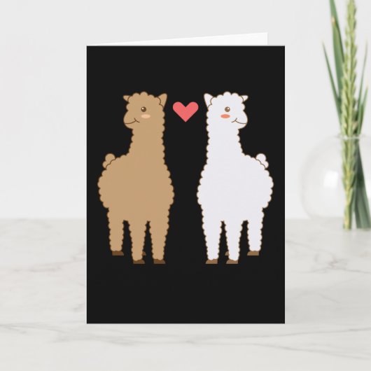 Llama Alpaca Llama's Alpaca's Zoet Dierendesign Kaart (Voorkant)