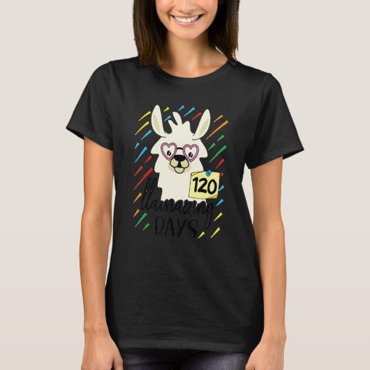 Llama & Alpaca Lovers Cute 120 Llamazing Days of S T-shirt (Voorkant)