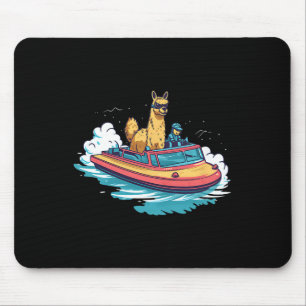 Llama Alpaca op een boot Design Boating Muismat