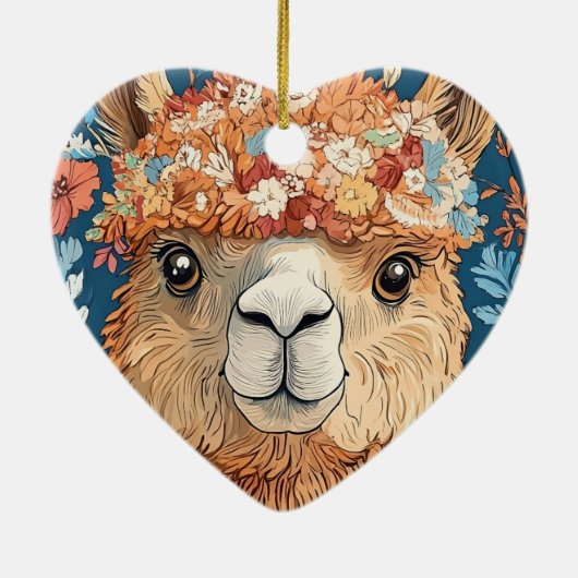 Llama Alpaca op elke leeftijd Keramisch Ornament (Achterkant)