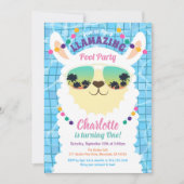 Llama Alpaca Pool Party Kinderen van afgelopen dag Kaart (Voorkant)