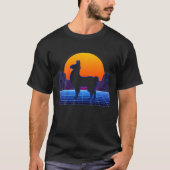 Llama Alpaca Retrowave Synthwave T-shirt (Voorkant)