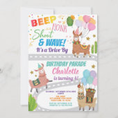 Llama Alpaca rijdt door verjaardagsparade Kaart (Voorkant)