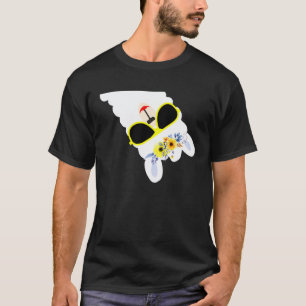 Llama Alpaca schattig Bloem Zonnebril Hippie T-shirt
