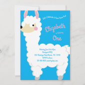 Llama Alpaca Schattigee Kinder 1e verjaardag Kaart (Voorkant)