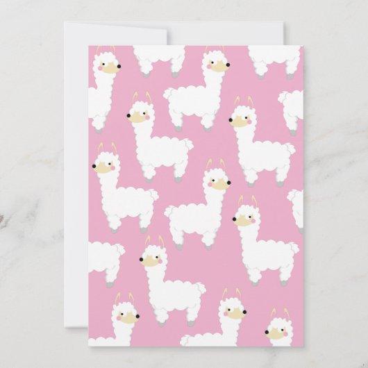 Llama Alpaca Schattigee Kinder 1e verjaardag Kaart (Achterkant)