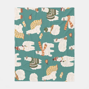 Llama Alpaca trui Naadloos patroon. Fleece Deken