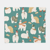 Llama Alpaca trui Naadloos patroon. Fleece Deken (Voorkant (Horizontaal))