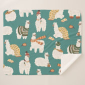 Llama Alpaca trui Naadloos patroon. Sherpa Deken (Voorkant (horizontaal))