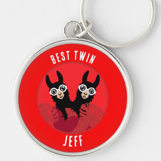 Llama Alpaca Twin Boys Sleutelhanger (Voorkant)