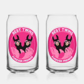 Llama Alpaca Twin Meisje Blikvorm Glas (Achterkant)
