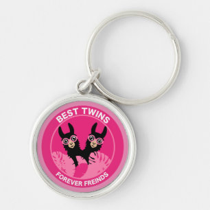 Llama Alpaca Twin Meisje Sleutelhanger