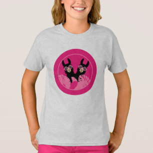 Llama Alpaca Twin Meisje Zusters T-shirt