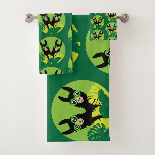 Llama Alpaca Twins Bad Handdoek (Insitu)