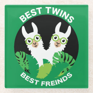 Llama Alpaca Twins Glazen Onderzetter