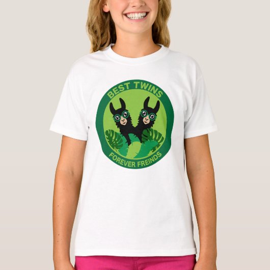 Llama Alpaca Twins T-shirt (Voorkant)