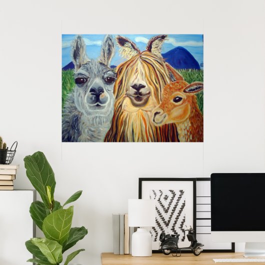 LLAMA, ALPACA, VICUNA!! POSTER (Thuiskantoor)