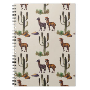 Llama alpaca wilde dieren, waterverf. notitieboek