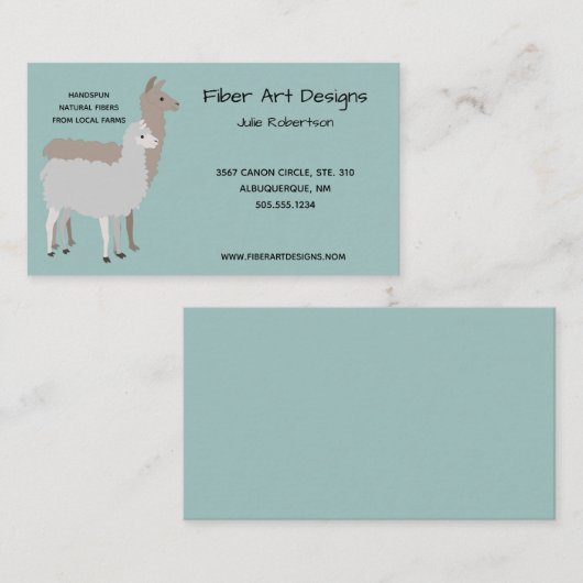 Llama Alpaca Yarn Visitekaartje (Voorkant / Achterkant)