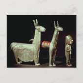 Llama, alpiaca en vrouw briefkaart (Voorkant)