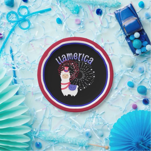 Llama American Juli 4 Papieren Bordje (Feest)