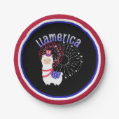 Llama American Juli 4 Papieren Bordje (Voorkant)
